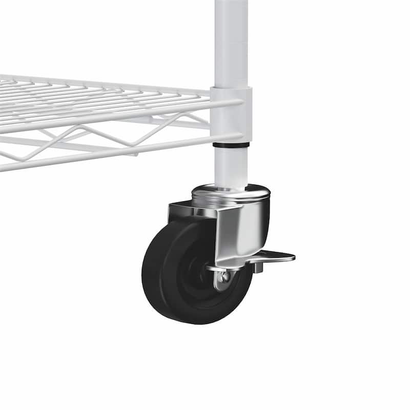 5 Tier Steel Heavy Duty Adjustable Shelves with Wheels and Feet