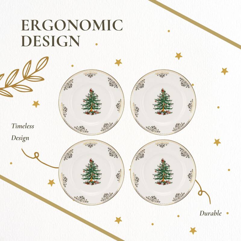 Spode Christmas Tree Set of 4 Gold Plates