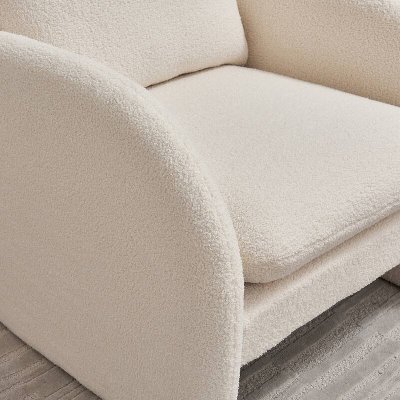Modern Sherpa Upholstered Accent Chair