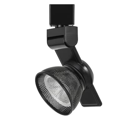 12W Integrated LED Metal Track Fixture with Mesh Head, Black