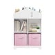 preview thumbnail 20 of 20, 2-Tier Storage Display Kids Dollhouse Bookcase with Storage, Bookshelf with 2 Collapsible Fabric Drawers for Bedroom or Playroom