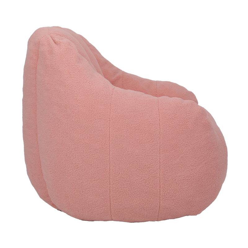 Teddy Fabric Bean Bag Lounge Chairs with Memory Foam Filling