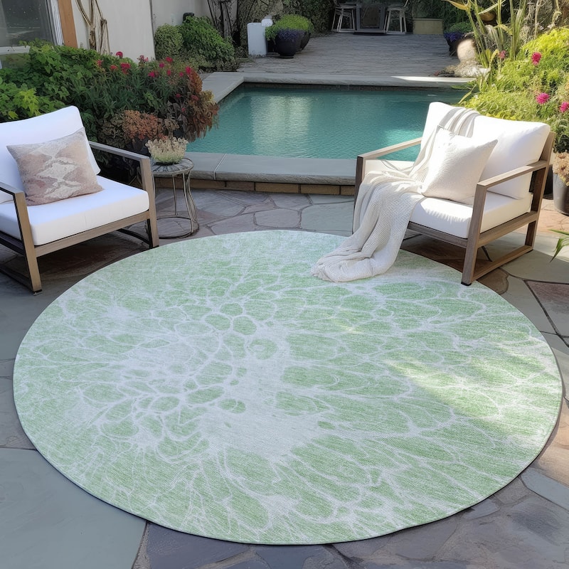 Machine Washable Indoor/ Outdoor Chantille Modern Vintage Floral Rug