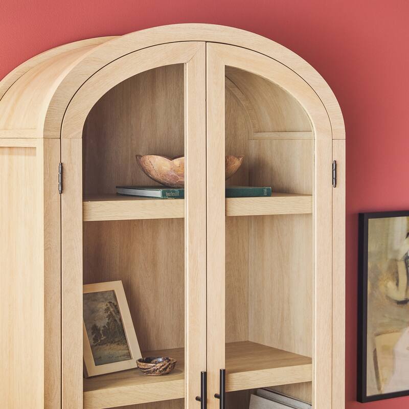 Middlebrook 3-Piece Set Writing Desk with 2 Glass Bookcases