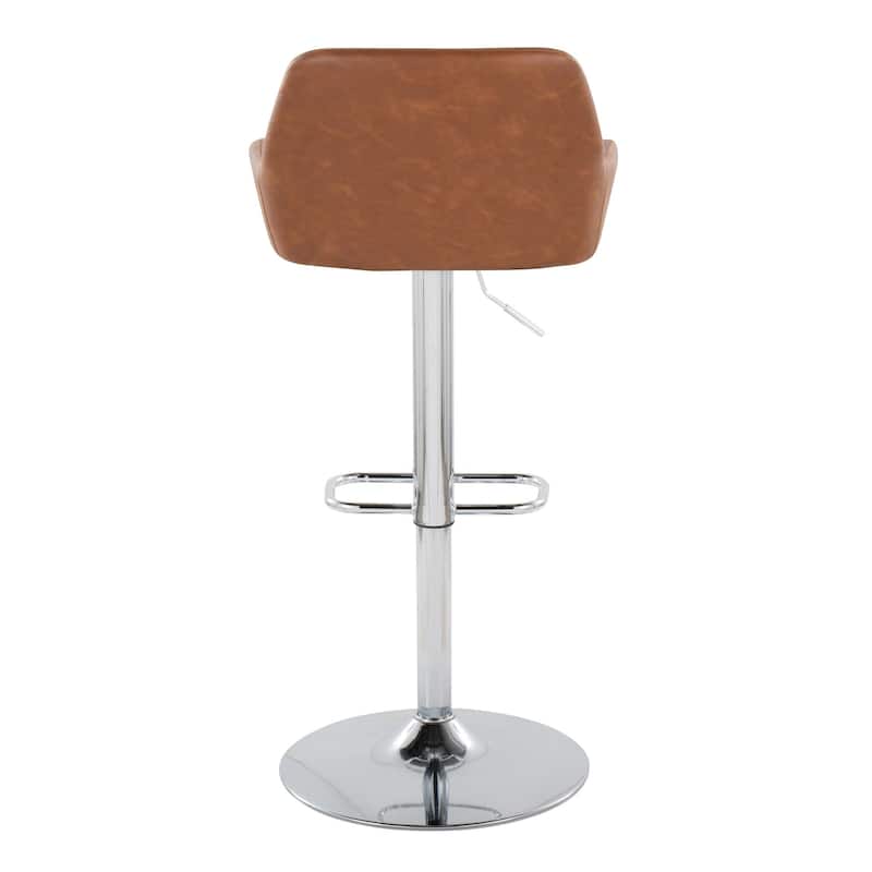 Porch & Den Galotti Adjustable Bar Stool with Rounded Rectangle Footrest (Set of 2)