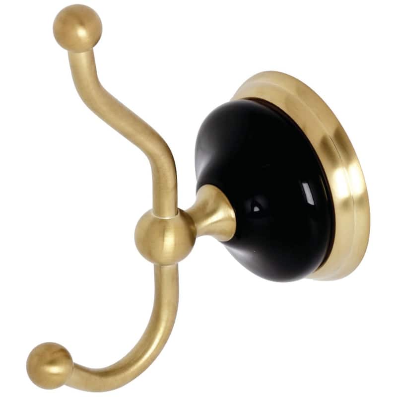 Kingston Brass Water Onyx Wall Mounted Single Hook Double Prong Robe
