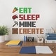 preview thumbnail 3 of 2, Red & Brown & Green Minecraft Eat Sleep Mine Create Wall Decals by RoomMates