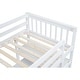 preview thumbnail 56 of 82, Space-Saving Loft Bed with Storage Shelves and Desk, Solid Wood Loft Bed Frame with Ladder and Guardrail for Kids Teens Adults