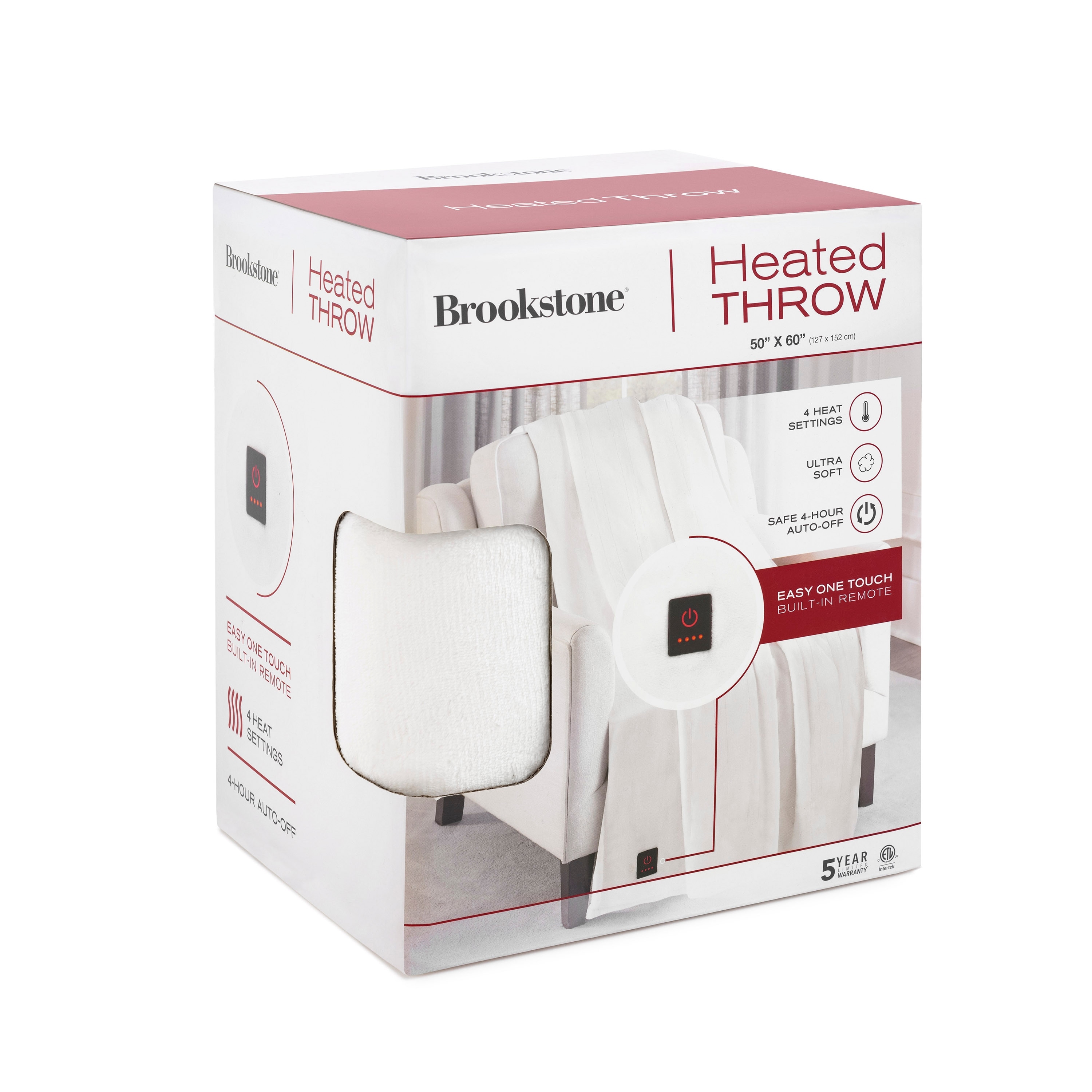 Brookstone heated throw 50 x 60 hot sale