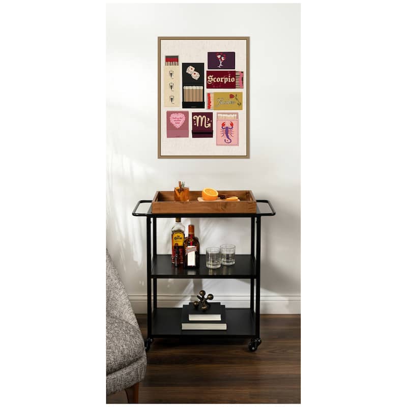 Kate and Laurel Scorpio Matchbooks Linen FC by Megan Ryan Framed Canvas Wall Art Print
