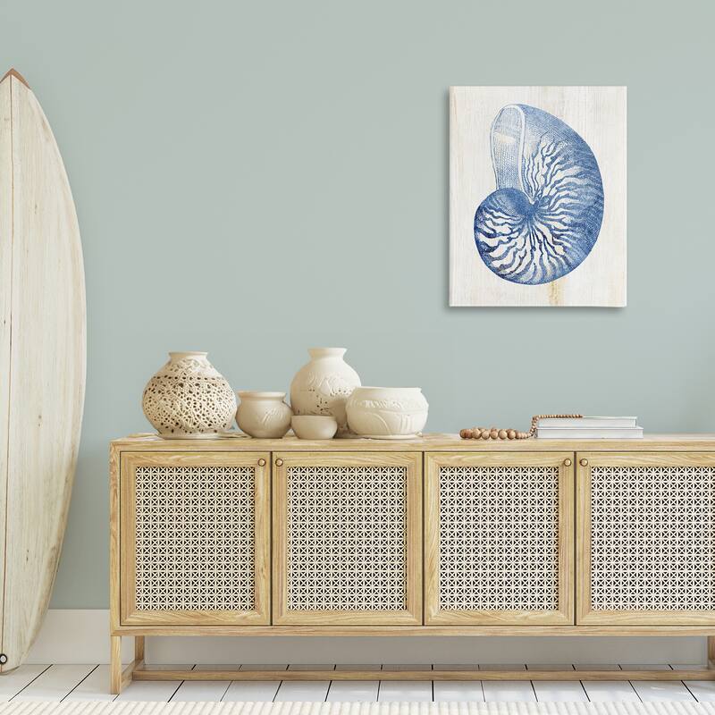 Stupell Blue Nautilus Shell Canvas Wall Art Design By Susan Arnot