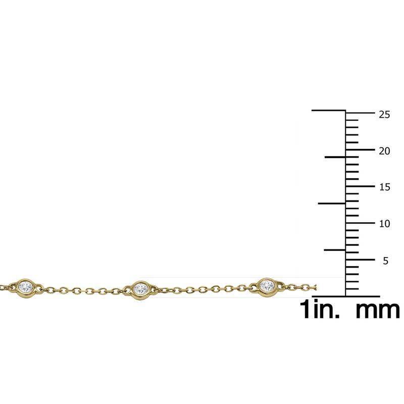 Marquee 1/4 Carat TW Bezel Set Genuine Diamond Station Bracelet in 14K Yellow Gold