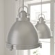 preview thumbnail 1 of 15, Hunter Bridgemoor 14" 2-Light Pendant - Kitchen Island, Dining Room - Modern Industrial, Farmhouse Brushed Nickel
