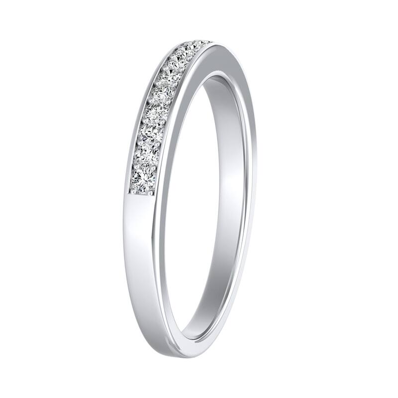 Auriya 14k Gold 1/5ctw Round Diamond Wedding Band