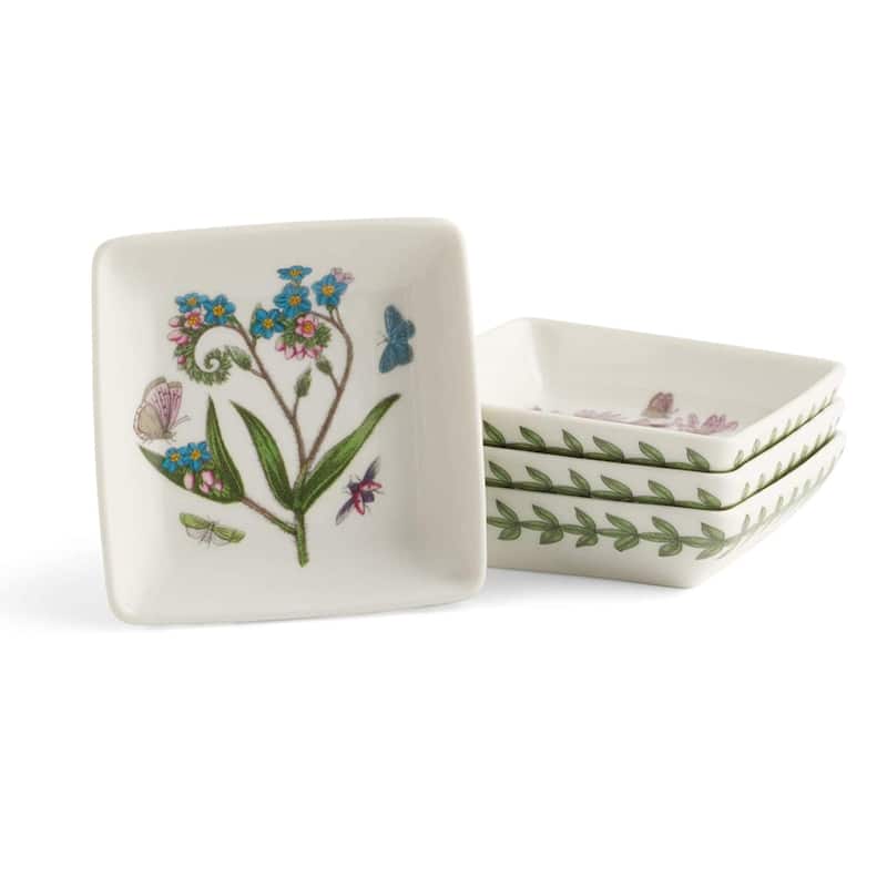 Portmeirion Botanic Garden Square Mini Dishes - Set of 4 - 3 in