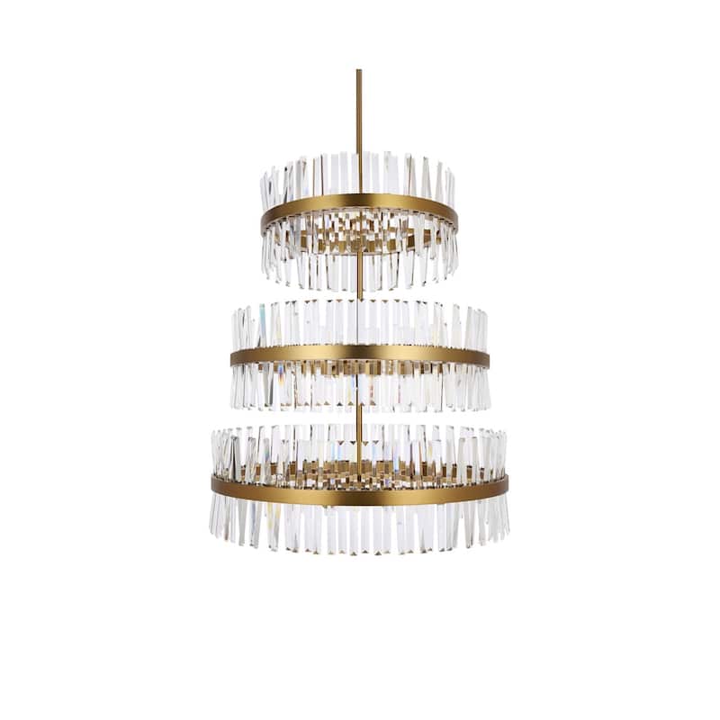 Indigo Home 36 inch 3 tiers crystal round chandelier light