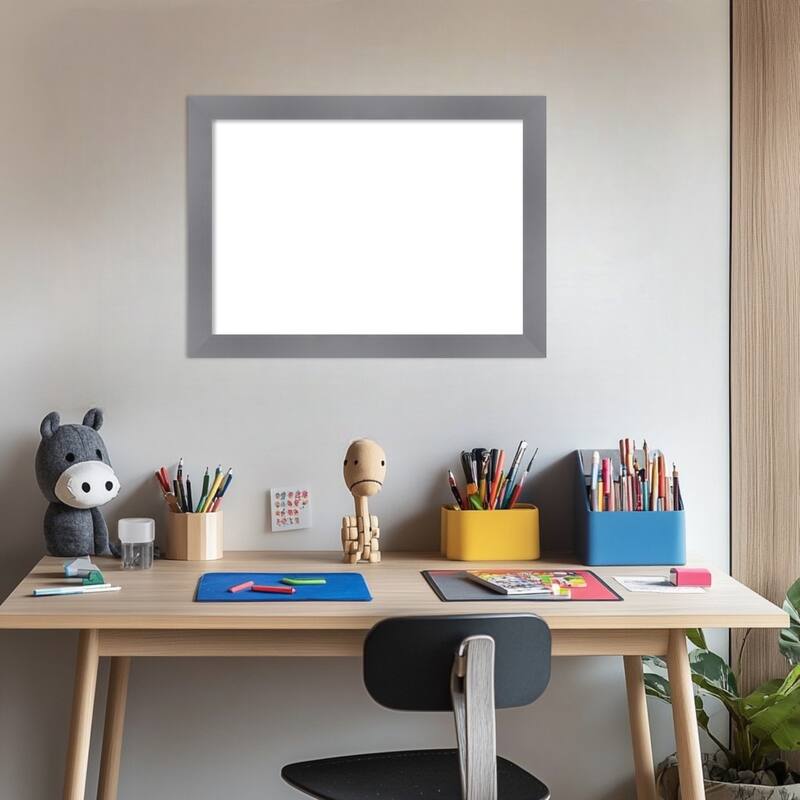 Amanti Art Edwin Grey Framed Dry Erase Magnetic Board