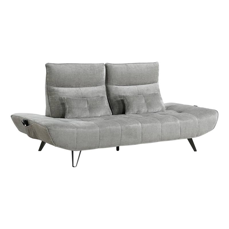 Gandra Chenille Sofa with Power Adjustable Seat Depth - Gray