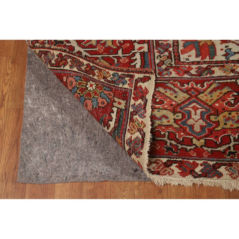 Hand Knotted Oriental 100% Wool Carpet Traditional Medallion Oranges & Rust Heriz (serapi) Area Rug - 12' 4'' X 9' 11''