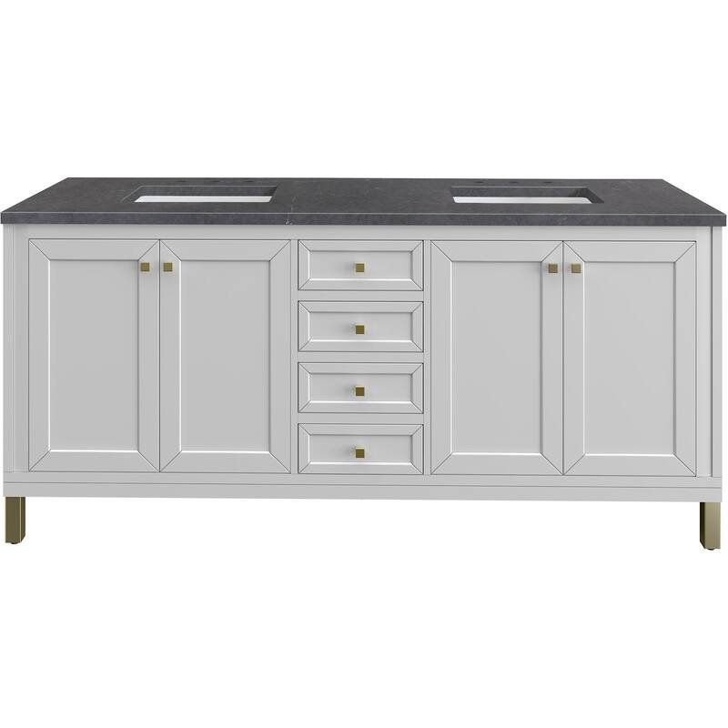 James Martin Vanities 503-V72-3CSP Chicago 72" Free Standing Double - Glossy White