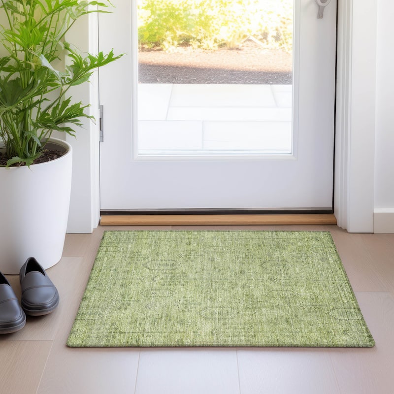 Machine Washable Indoor/ Outdoor Chantille Traditional Distressed Rug