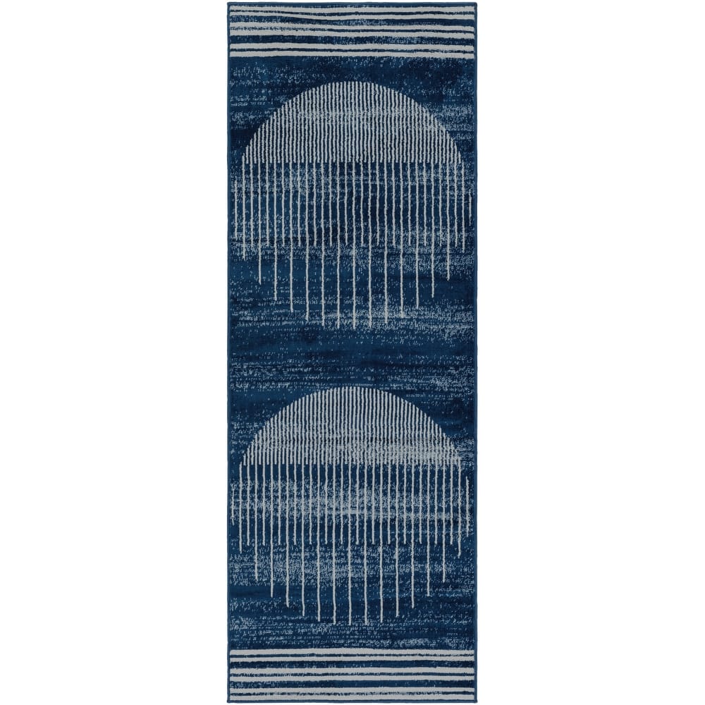 Livabliss Joel Mod Black/Ivory Ombre Geometric Striped Area Rug