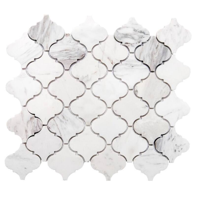 The Tile Life Santorini Arabesque 1x1 Volakas Matte Marble Mosaic Backsplash & Wall Tile