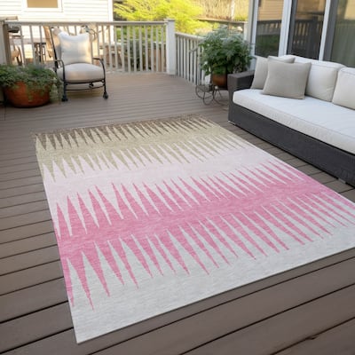 Machine Washable Indoor/ Outdoor Chantille Ombre Contemporary Rug