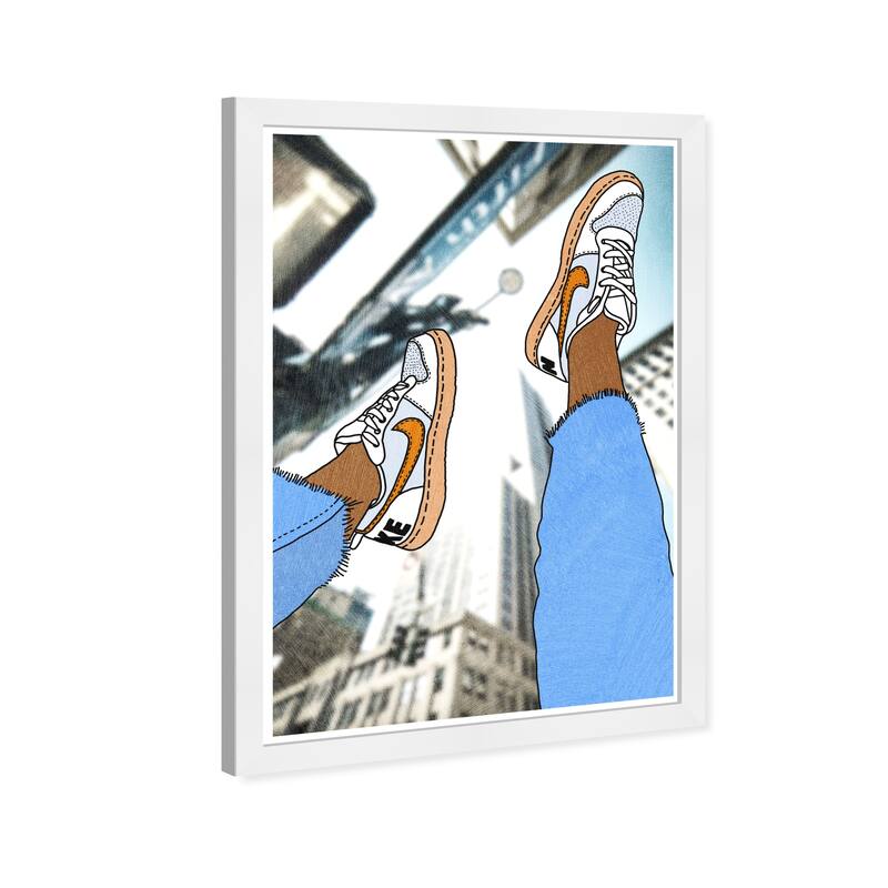Wynwood Studio Prints Fashion and Glam Many Steps Blue and Modern & Contemporary Wall Art Canvas Print
