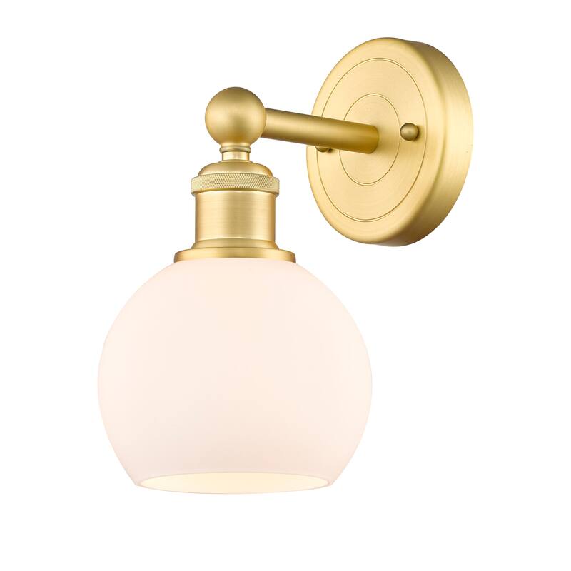 Innovations Lighting 616-1W-11-6 Athens Sconce Athens 11" Tall Wall - Satin Gold / Matte White