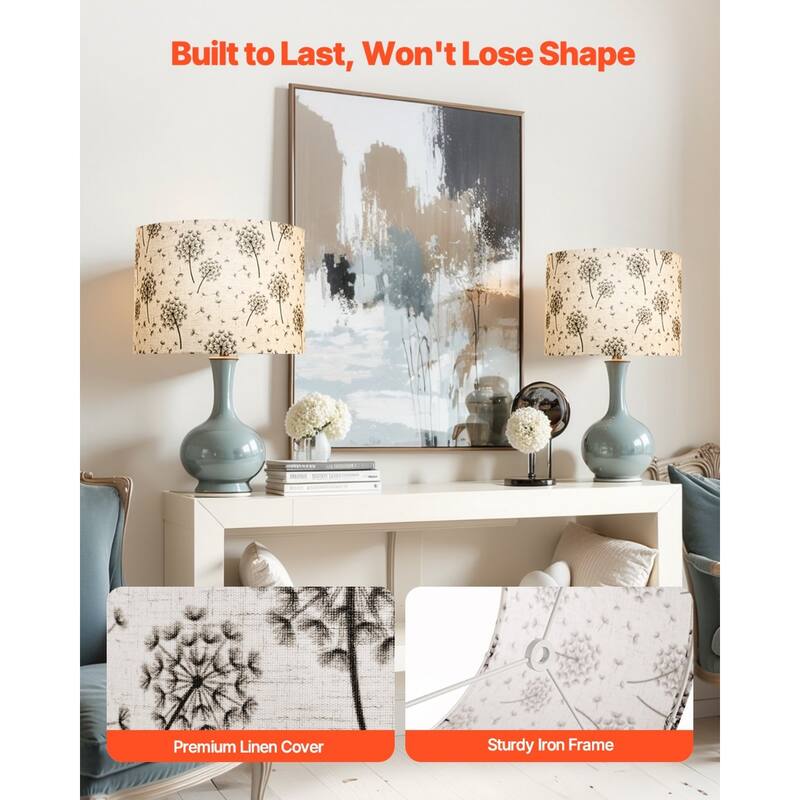 Modern Lamp Shade Set with Harp for Soft Lighting Home Decor
