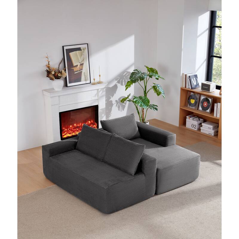 105" Cloud Sectional Couch with L-Shape Chaise,Modern Modular Sofa with Deep Seat, Upholstered Couches for Living Room