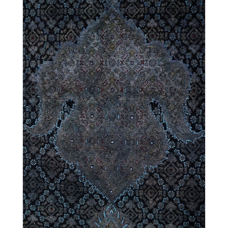 Overdyed, One-of-a-Kind Hand-Knotted Area Rug - Black - 11' 10" x 18' 5"