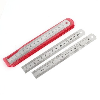 Unique Bargains Student Silver Tone Stainless Steel 6 Inches Scale ...