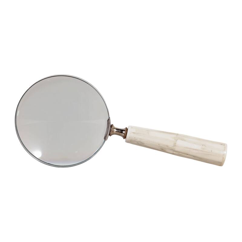 Resin Metal Decorative Object Modern Accent for Home Office - 1" Ivory - 4" x 9" x 1"