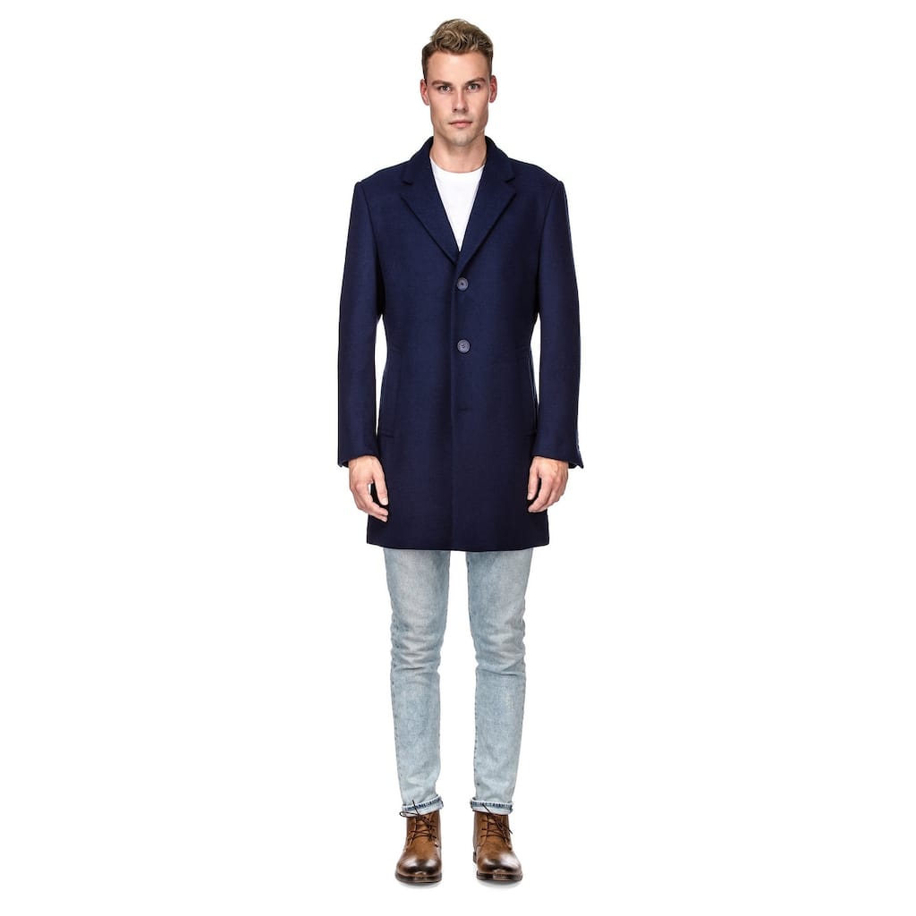Men's Single Breasted Wool Blend Coats