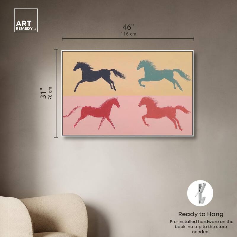 Galloping Quartet Canvas by Art Remedy