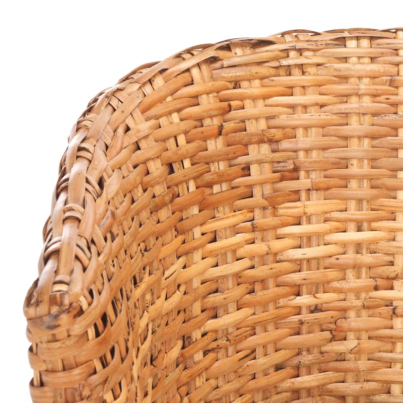 SAFAVIEH Charla Rattan Barrel Chair with Cushion - 29.1" x 27.2" x 32.7" - 29Wx27Dx33H
