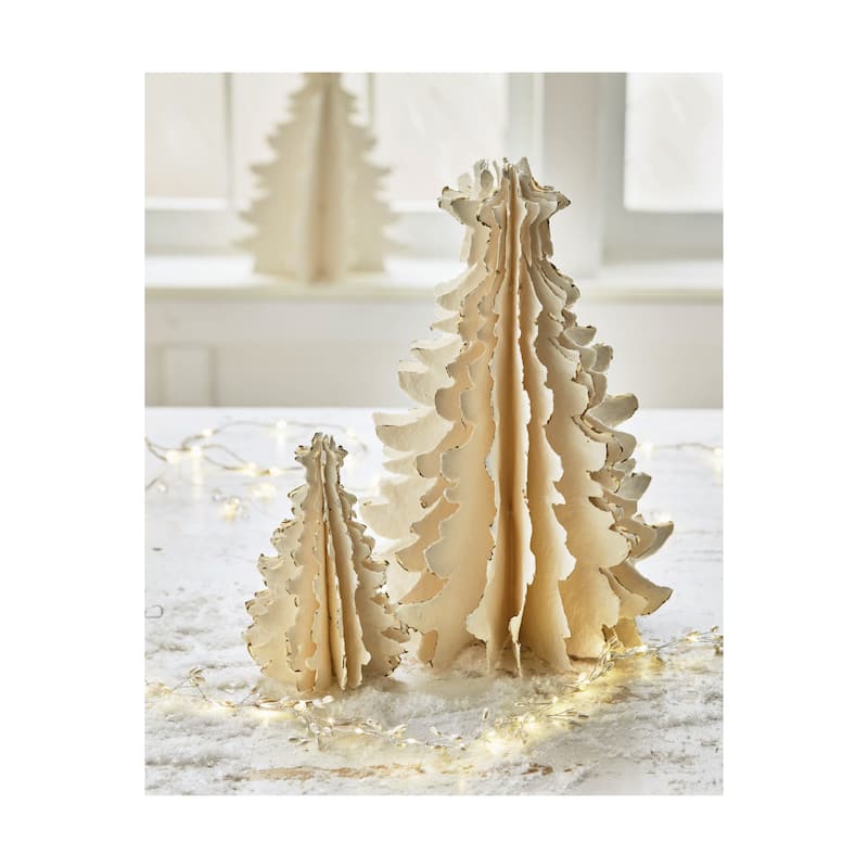 Shimmer Paper White Tree Christmas Decoration Small, 3.0 x 3.0 x 9.0 inches