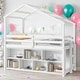 preview thumbnail 2 of 7, House Design Twin Size Loft Bed with Shelving Storage, White