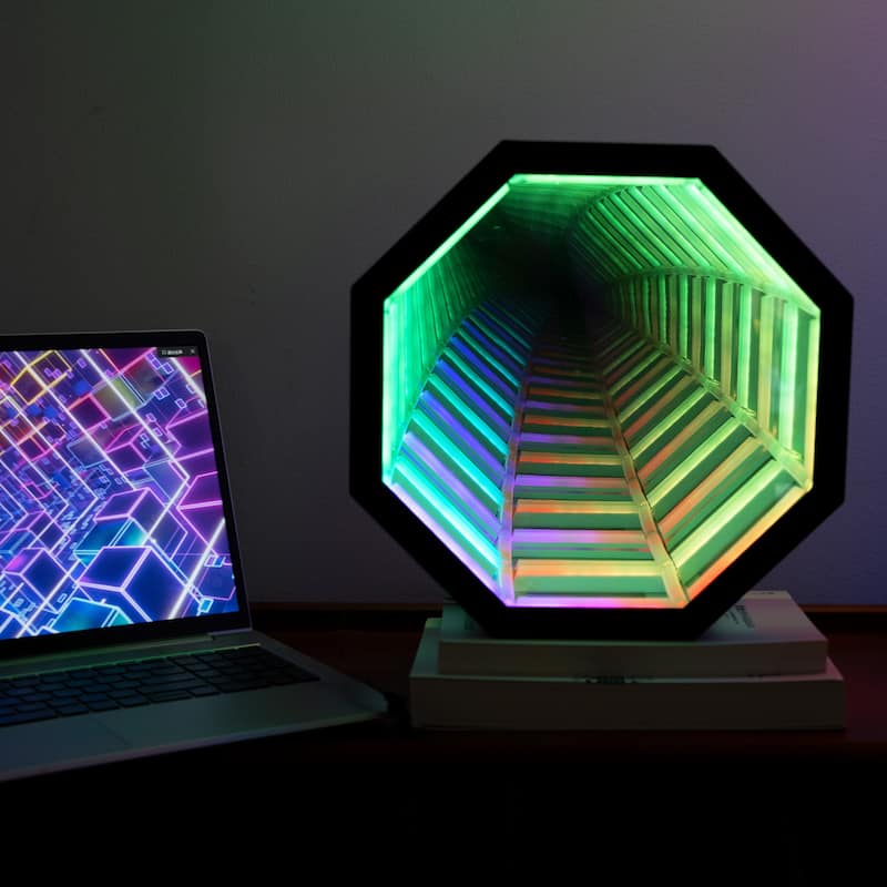 3D Mirror Infinity Tunnel Table Lamp