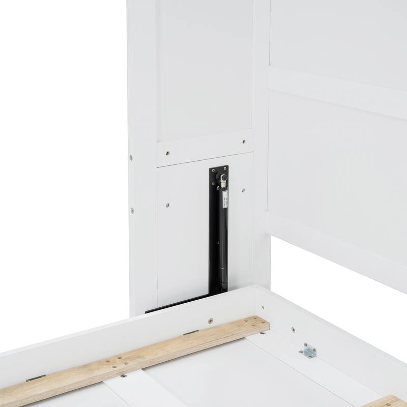 Queen Murphy Bed Cabinet with Dual-Piston Mechanism, No Box Spring