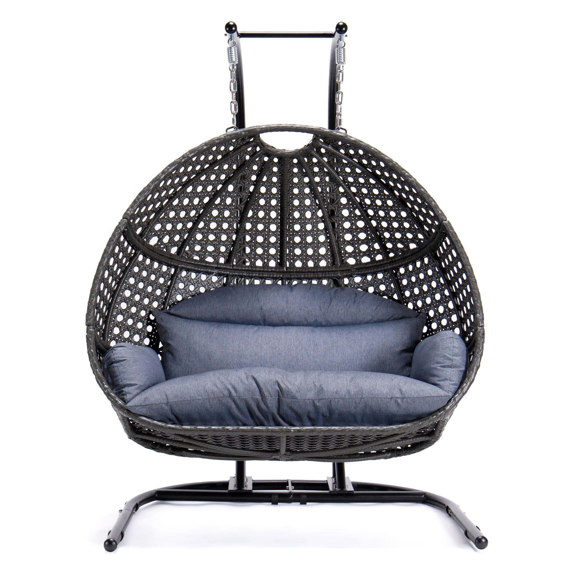 Direct Wicker Double Seat Swing Chair Included Waterproof Rain Cover,3 pieces of basket body