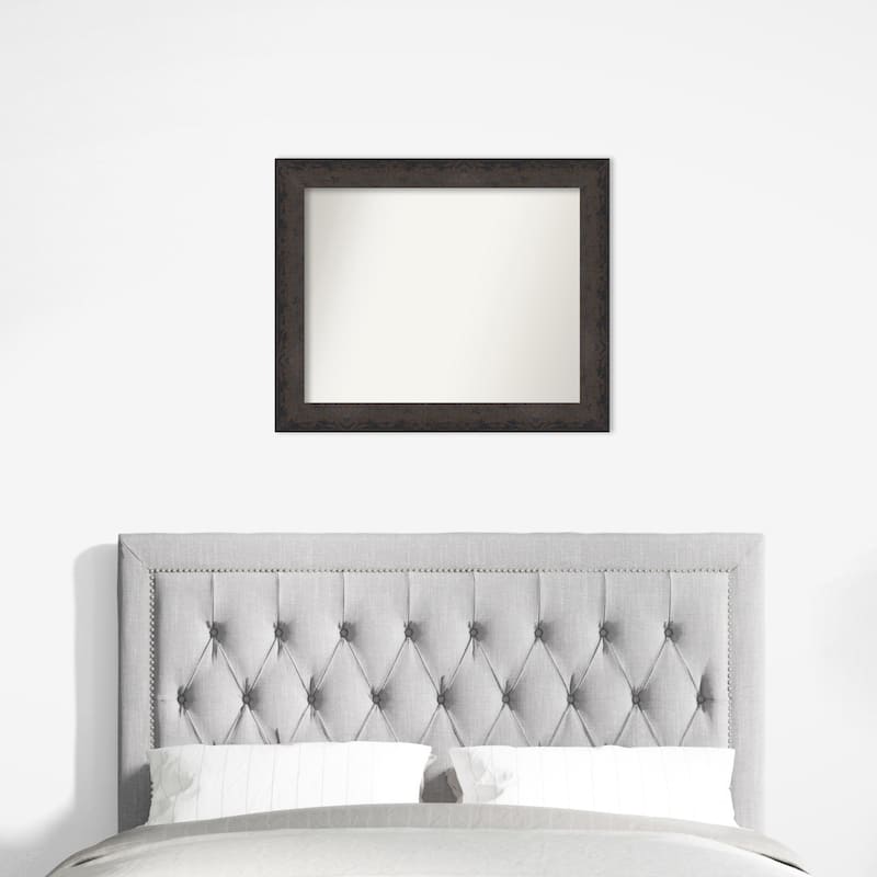 Dappled Non-Beveled Wood Framed Wall Mirror