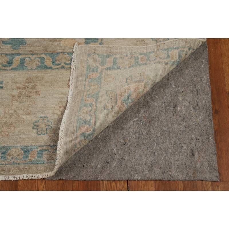 Vegetable Dye Oushak Turkish Rug Hand-Knotted Transitional Wool Carpet - 7'11"x 9'7"