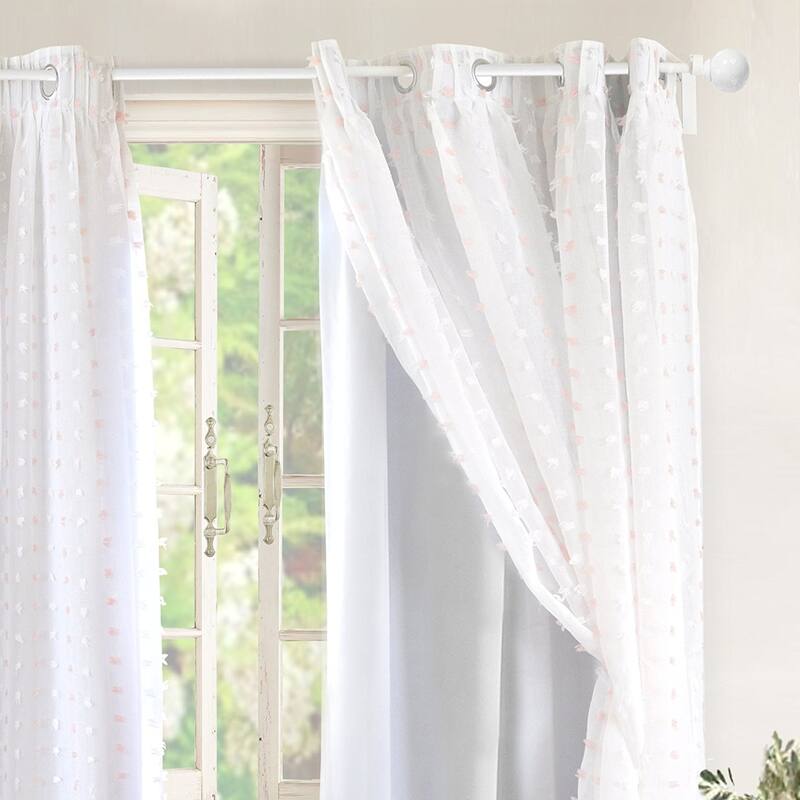 DriftAway Lily White Voile Sheer & Blackout Curtain Liner Single Panel