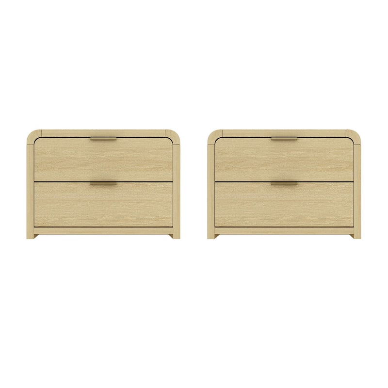 Manhattan Comfort Grace Modern Nightstand with 4 Drawers Set of 2