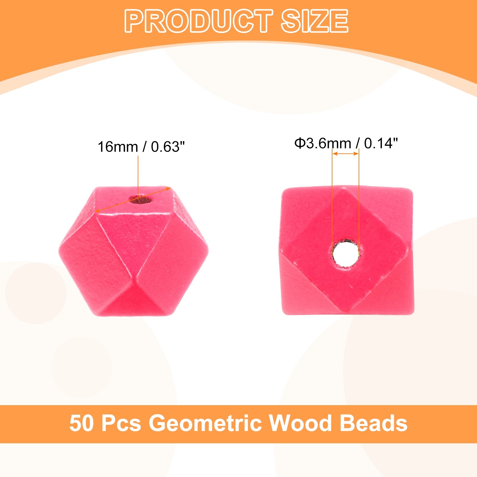 Geometric Wood Beads Large Hole for Jewelry Making