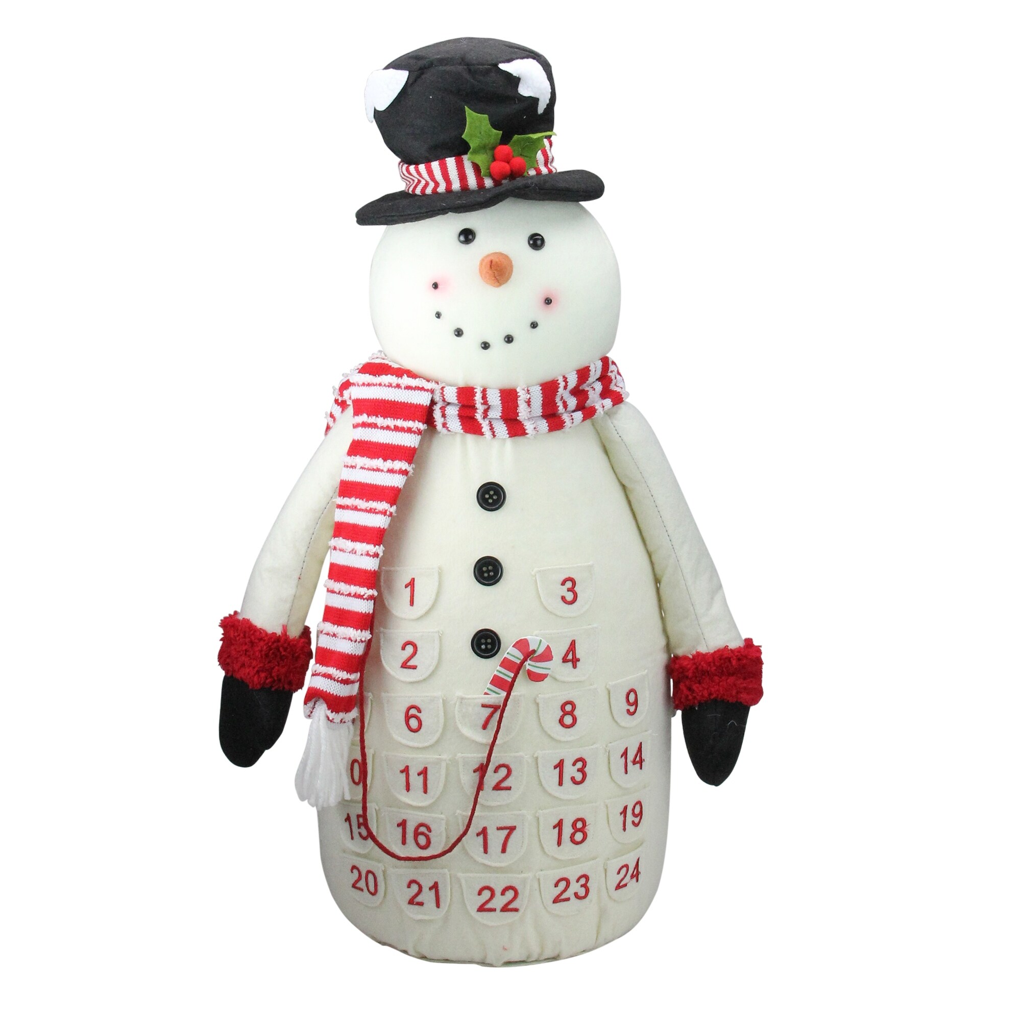 Plush Red & White Top Hat Snowman Decor – Traditions