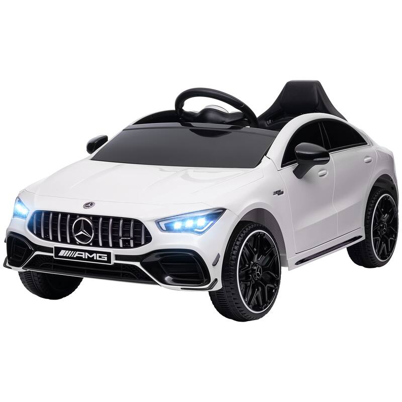 12V Mercedes-Benz AMG CLA 45 Electric Ride-On Car for Kids with Parental Remote Control, Aux Wheels, Horn and LED Lights